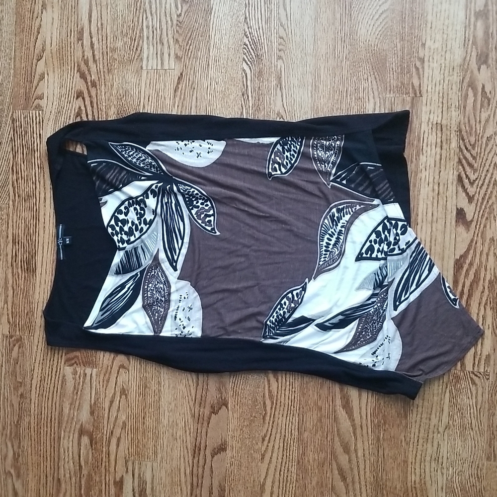(M) cYc Printed Assymetrical Hem Rayon/Viscose Blend Top Vacation Layers Soft